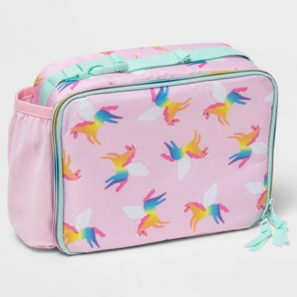 Other - R10. Rainbow Unicorn Zip Around Pink Pegasus Lunch Box NEW